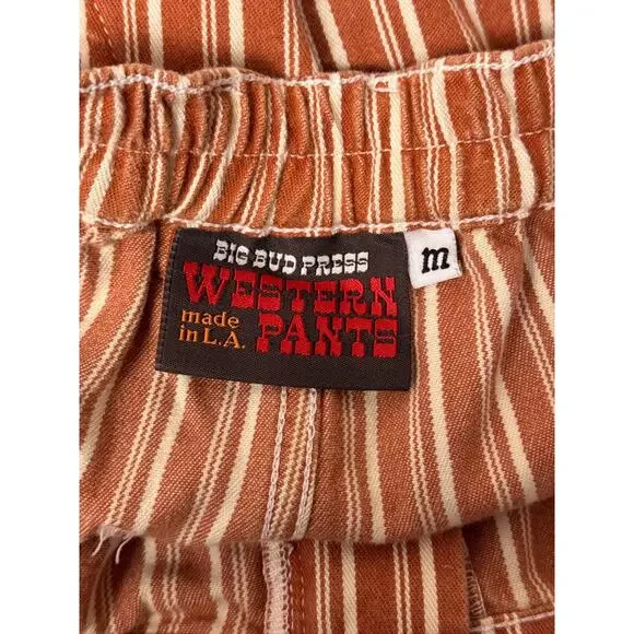 Big Bud Press Western Pants Medium Womens Orange Striped - Picture 6 of 7